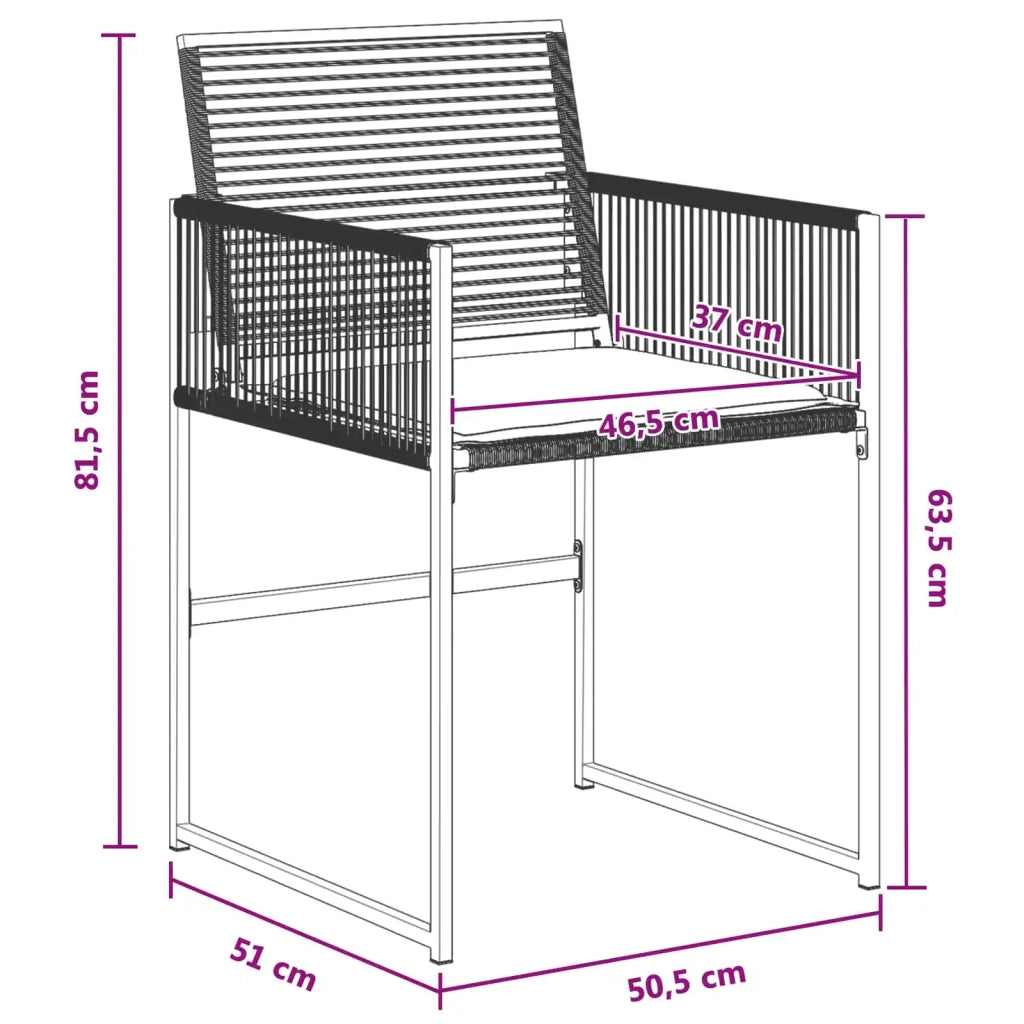 Set da Pranzo per Giardino 5 pcs Nero polyrattan 3448896