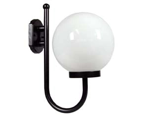 LANTERNA CON SUPPORTO A U MODELLO SFERA  100w IP44 mm.330x400h. colore nero    SYNTESY