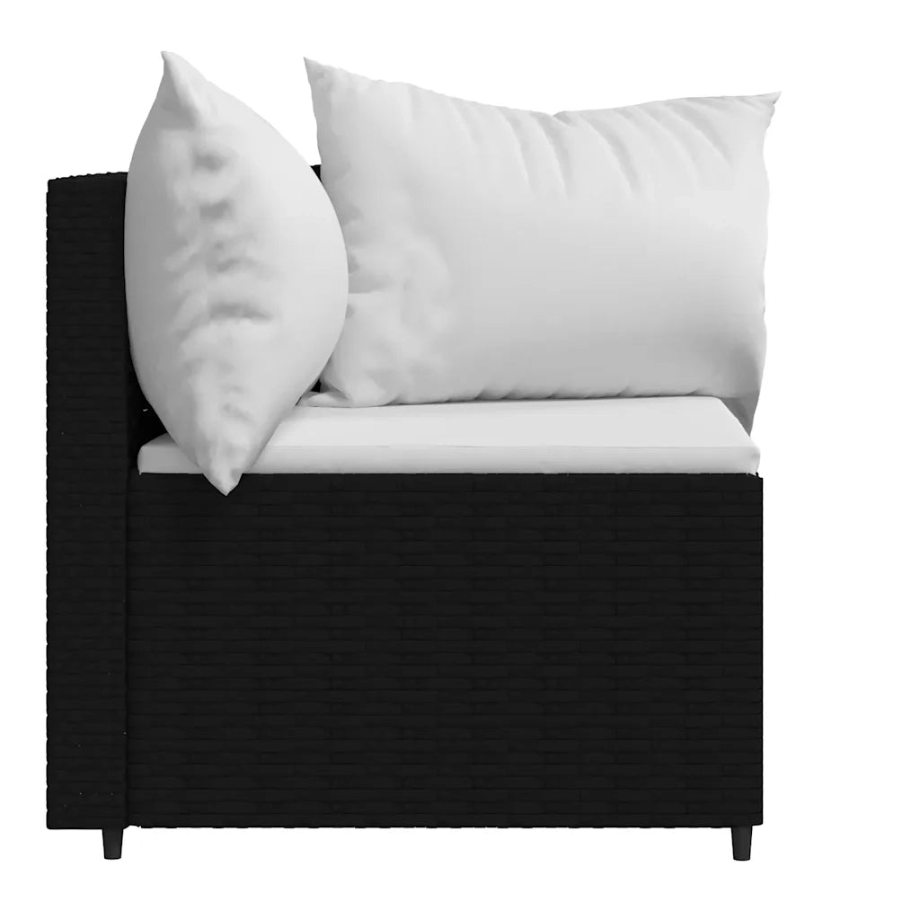 vidaXL Divani Angolari da Giardino con Cuscini 2pz in Polyrattan Nero