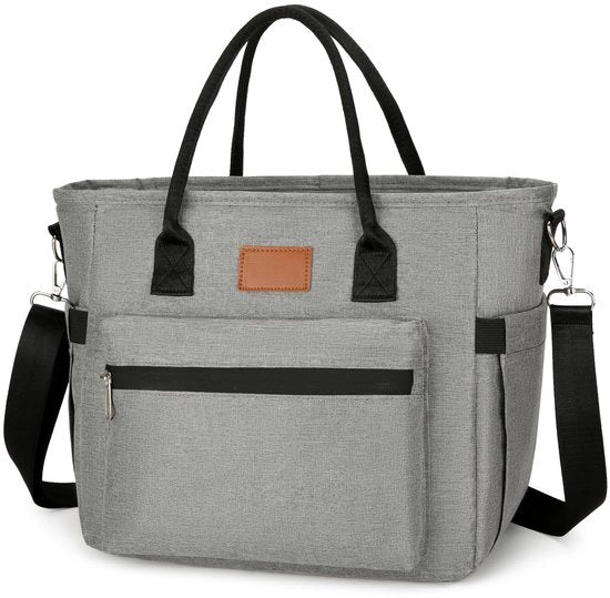 Borsa termica 15L con grande capacità per uomini e donne, zaino isolato portatile, termica borsa con cinturino regolabile per lavoro, scuola, picnic, viaggio (15L, grigio)