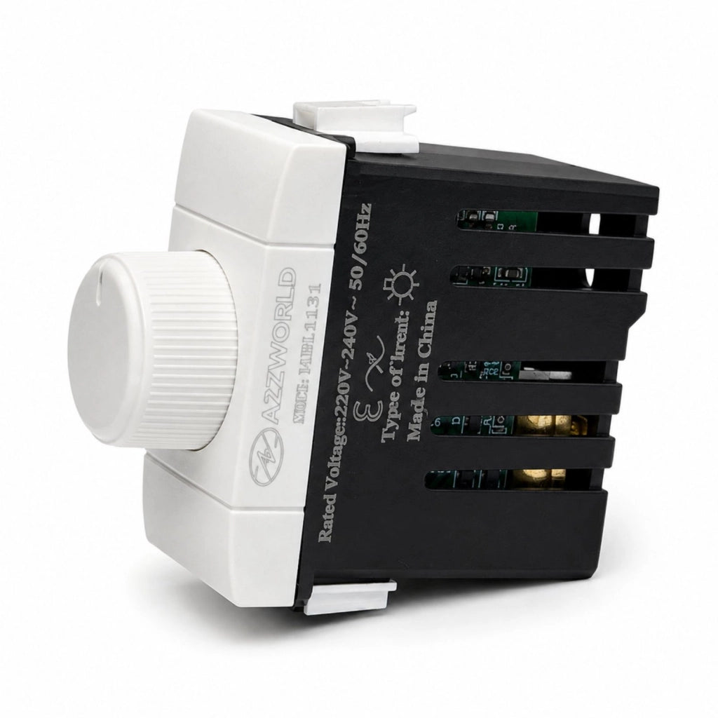 Serie Civile A2ZWORLD MBL Bianco Compatibile Con Bticino Living Light (Regolatore Dimmer A Manopola)