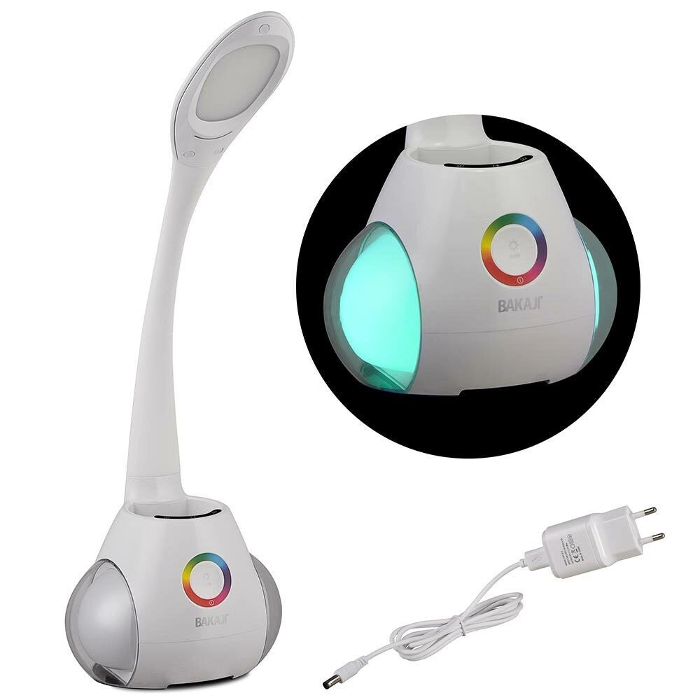 Lampada da Tavolo LED con Portapenne Controllo Touch con Luce Atmosfera RGB