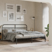 Giroletto con Testiera in Metallo Nero 183x203 cm 376604