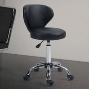 sgabello girevole 54 x 45 x 88 cm nero con schienale ergonomico e ruote