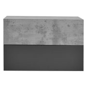 Set di due mensole da parete per camera da letto con 2 cassetti effetto cemento grigio scuro 46 ​​x 30 x 15 cm 03_0007099