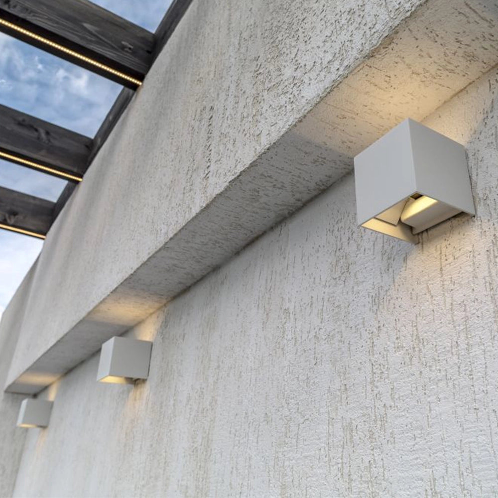 Lampada Da Parete Moderna Da Esterno Metallo Bianco Luce Led 6W Ip54