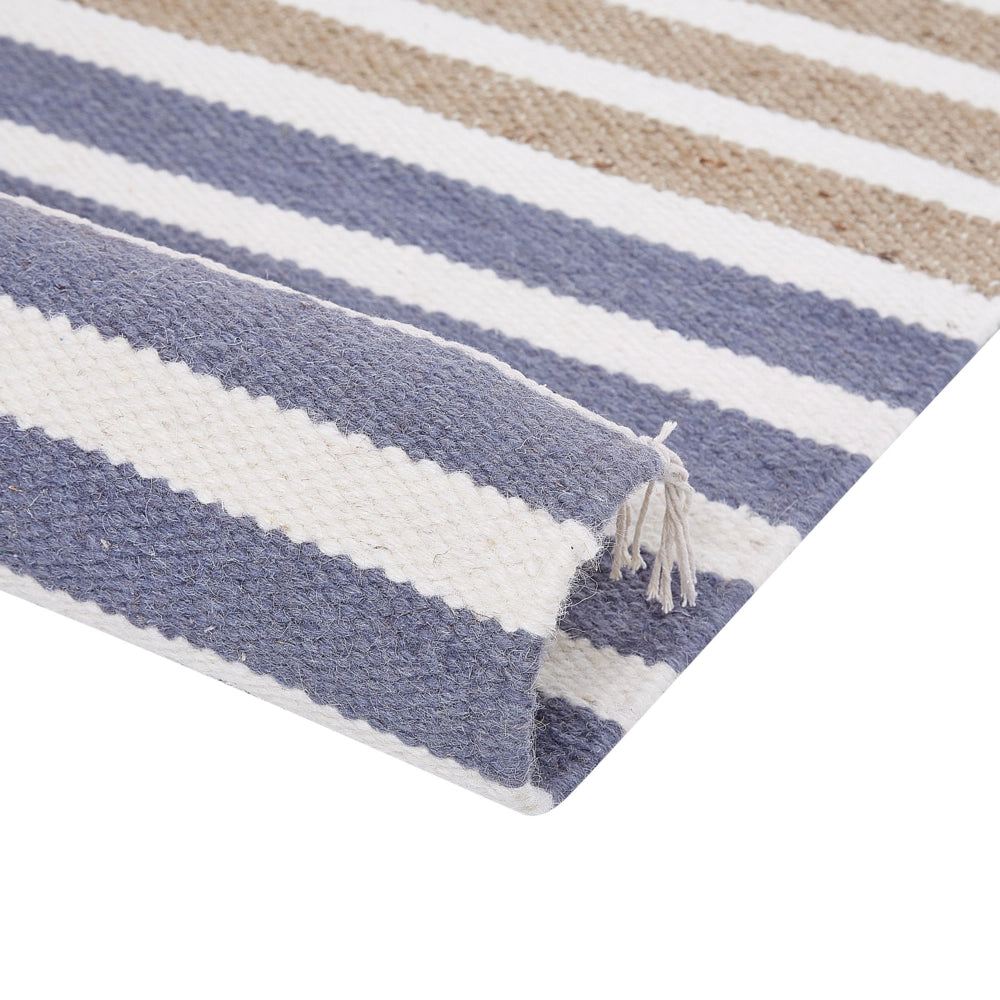 Tappeto in lana multicolore 80 x 150 cm moderno fatto a mano con motivo triangolare camera da letto soggiorno