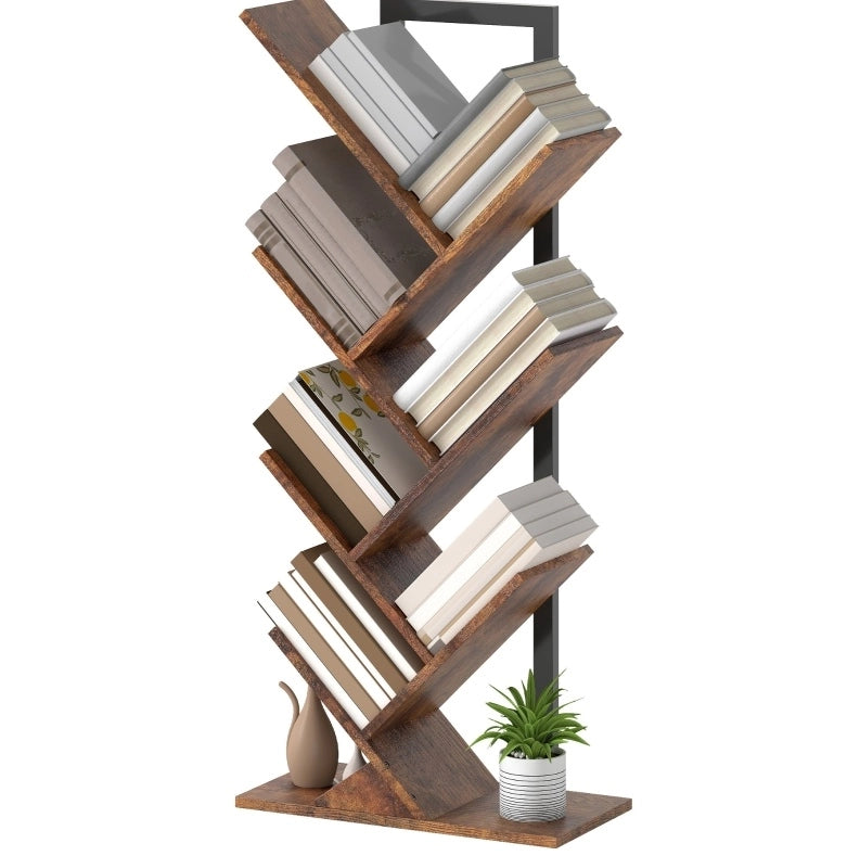 Libreria stretta a forma di albero con 7 ripiani