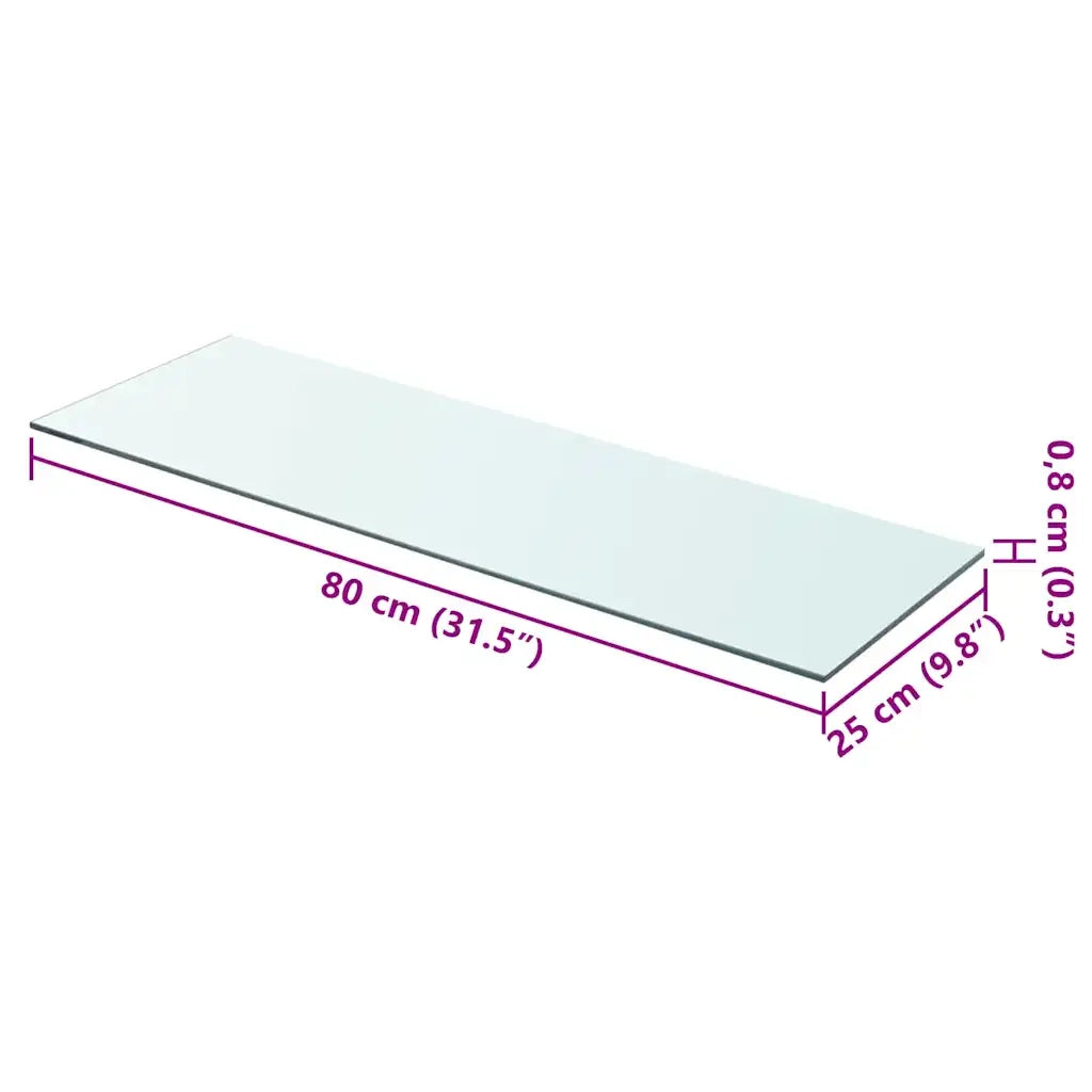 Mensola | Ripiano | Scaffale in Vetro Trasparente 80x25 cm
