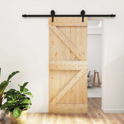 Porta scorrevole Naturale e Nero 85 x 210 cm 3445150