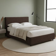 Crewe, Letto Matrimoniale Sfoderabile Made in Italy, Marrone