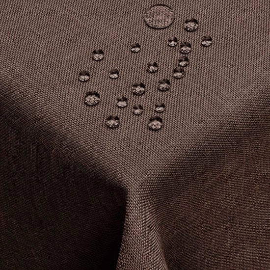 Tavolo in lino con effetto loto, protezione contro macchie, disponibile in diverse misure (160x260, 260x160, 160x260 cm), colore donkerbruin.