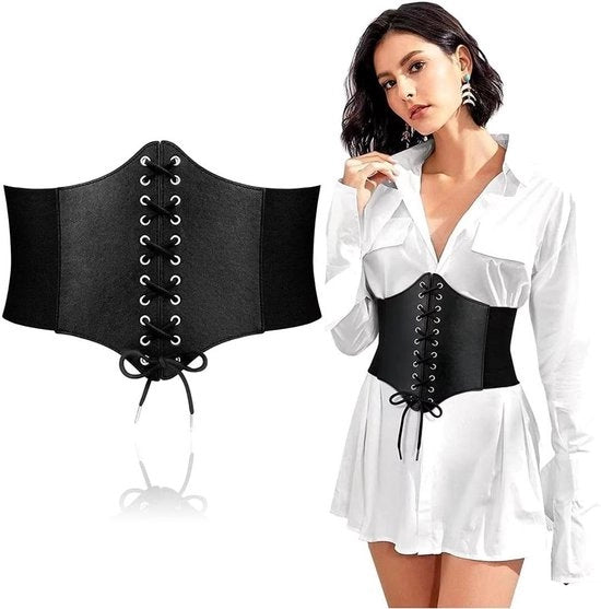 Cintura con Fibbia per Donne - Cintura Corsetto con Fibbia e Spacco Elasticizzato per vita Donna