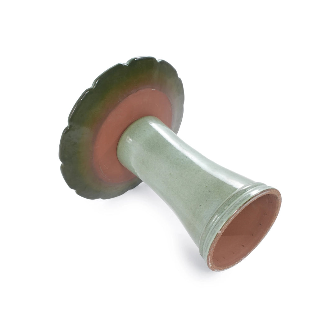 Abbeveratoio per uccelli in ceramica verde chiaro, Ø 43 cm, h 45 cm, resistente al gelo