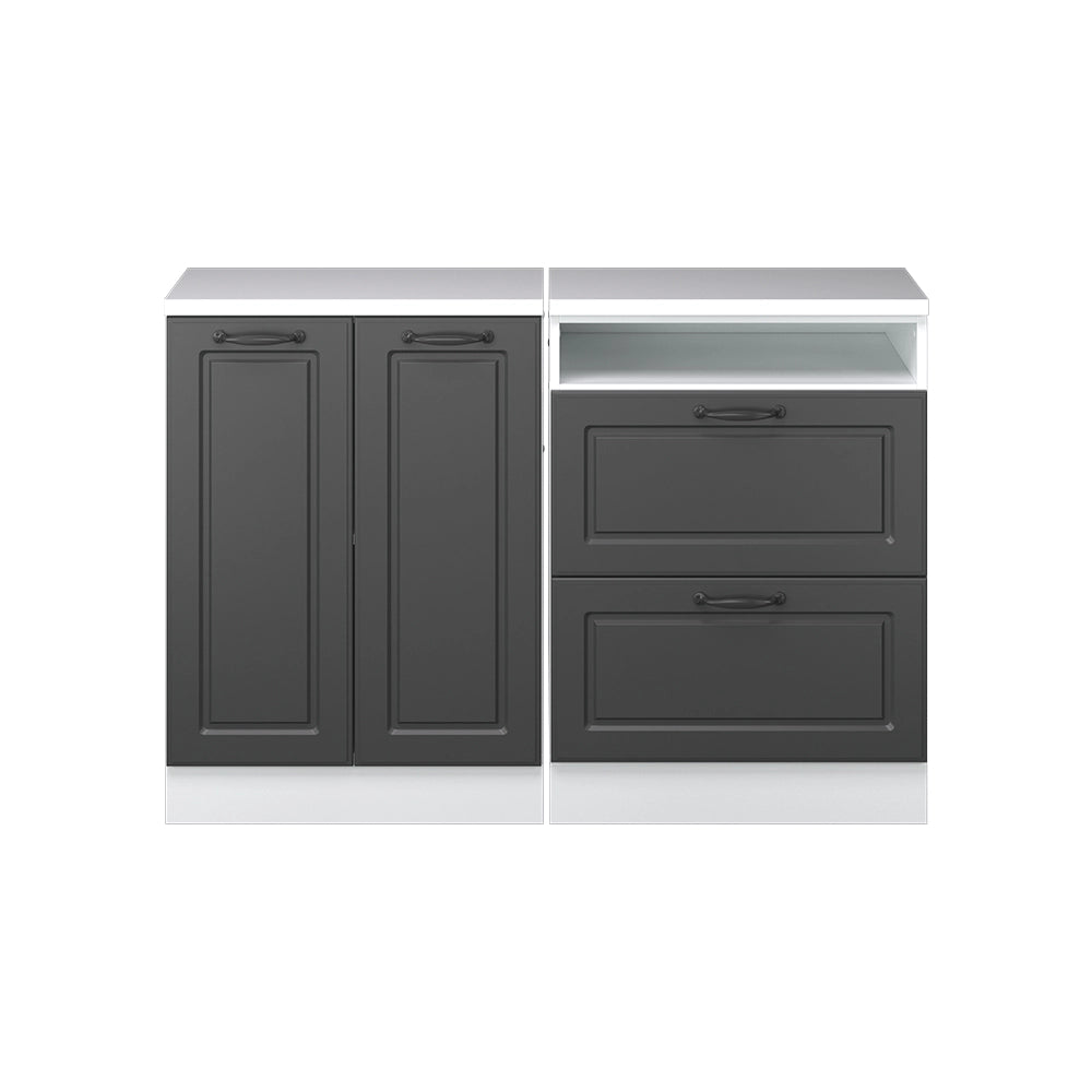 Set di mobili sottotetto Rion Antracite rustico/Bianco 120 cm Set di 2 carcasse armadio profondità 60 cm Vicco
