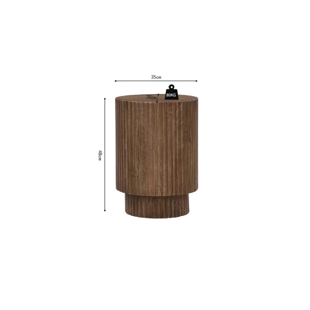 Table basse TALVORA – Legno di mango massiccio – Tavolino rotondo Ø35 cm – Design artigianale e compatto
