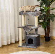 Albero tiragraffi per gatti 90 cm con amaca e cuccia