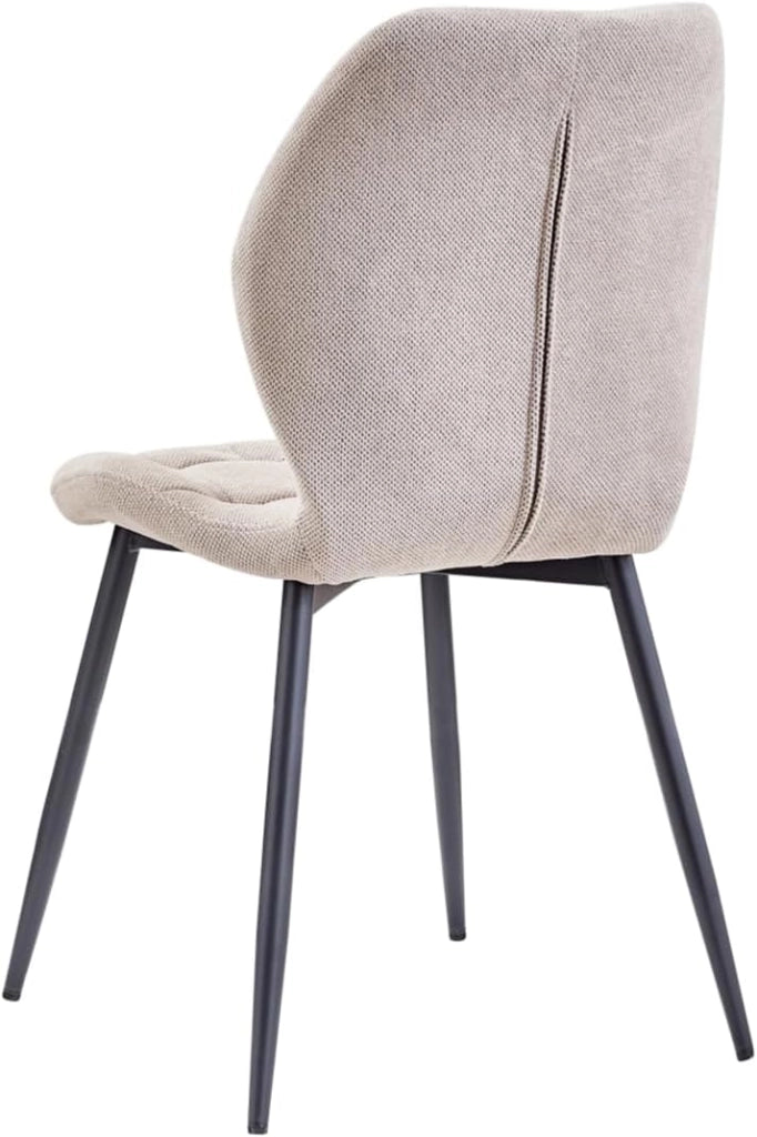 GrandCA HOME Set di 8 Sedie da Pranzo, Sedie in Tessuto, Sedie da Cucina in Stile Nordico, Gambe in Metallo, Design a 20 Griglie — Kaki