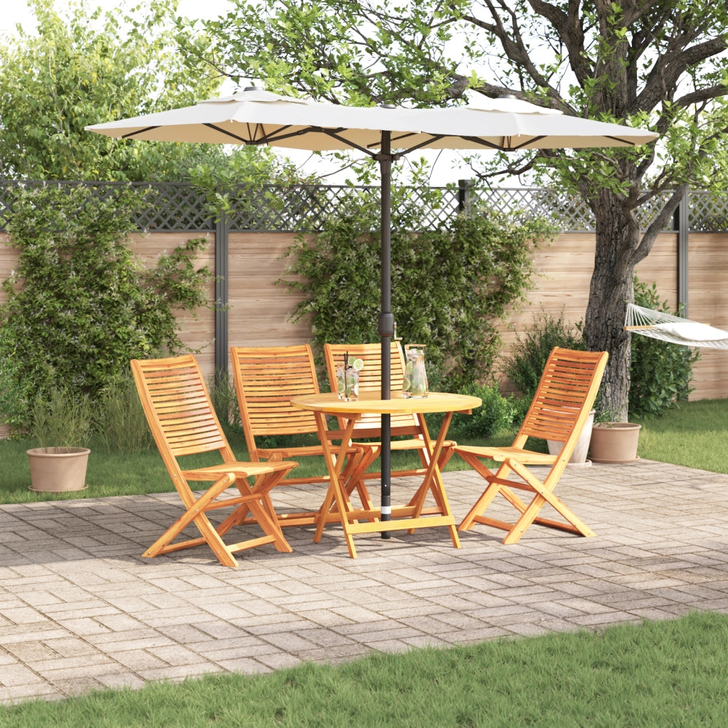 Set da pranzo da giardino 5 pezzi in legno massello di acacia