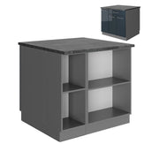 Armadi da cucina Fame-Line Blu scuro lucido/Antracite 90 cm con cassetto, senza piano di lavoro Vicco