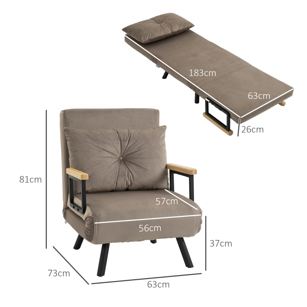 POLTRONA LETTO 63x73x81 cm Grigio chiaro in acciaio