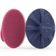 Set di spazzole per il corpo in silicone 2 pezzi, spazzola da bagno, spazzola da doccia, spazzola per il corpo, spazzola esfoliante, seta morbida e esfoliazione delicata, per donne, uomini, bambini, pelle sensibile, rosa + blu