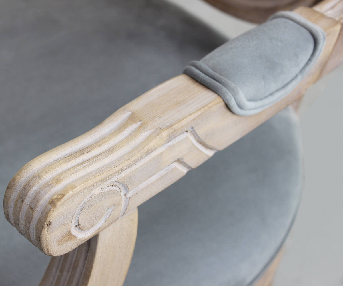 Poltrona Constance in Velluto Grigio 55x46x96 h cm in Velluto Grigio