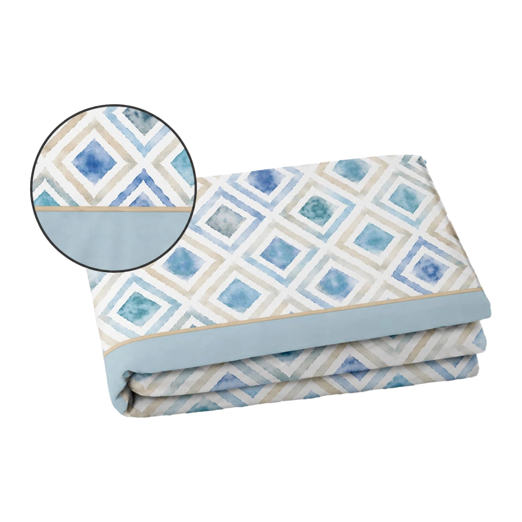 Sasila, set Completo Letto Singolo in Policotone, Azzurro