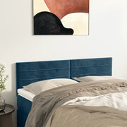 Testiera Blu Scuro 144x5x78/88 cm in Velluto 346156