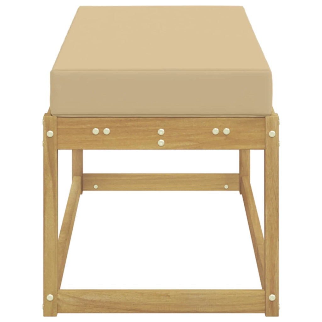 Panca da esterno con cuscino Bianco 115 x 43 x 45 cm