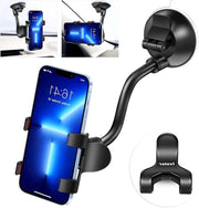 Supporto per Telefono Auto Vetrata 360° per Smartphone, Compatibile con Samsung LG Motorola Huawei e Altri, Nero/Rosso