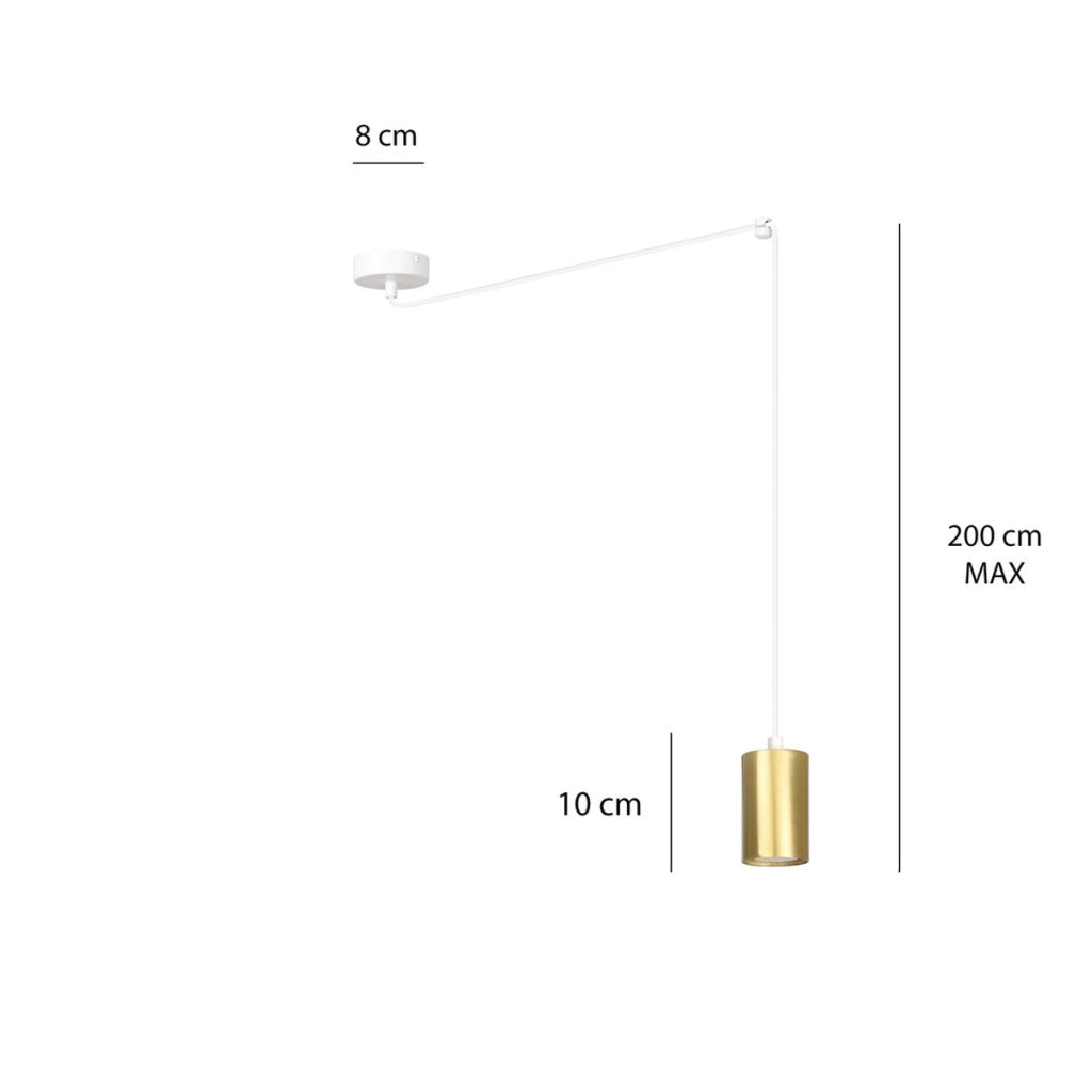 Lampada a sospensione TRAKER in acciaio bianco e oro
