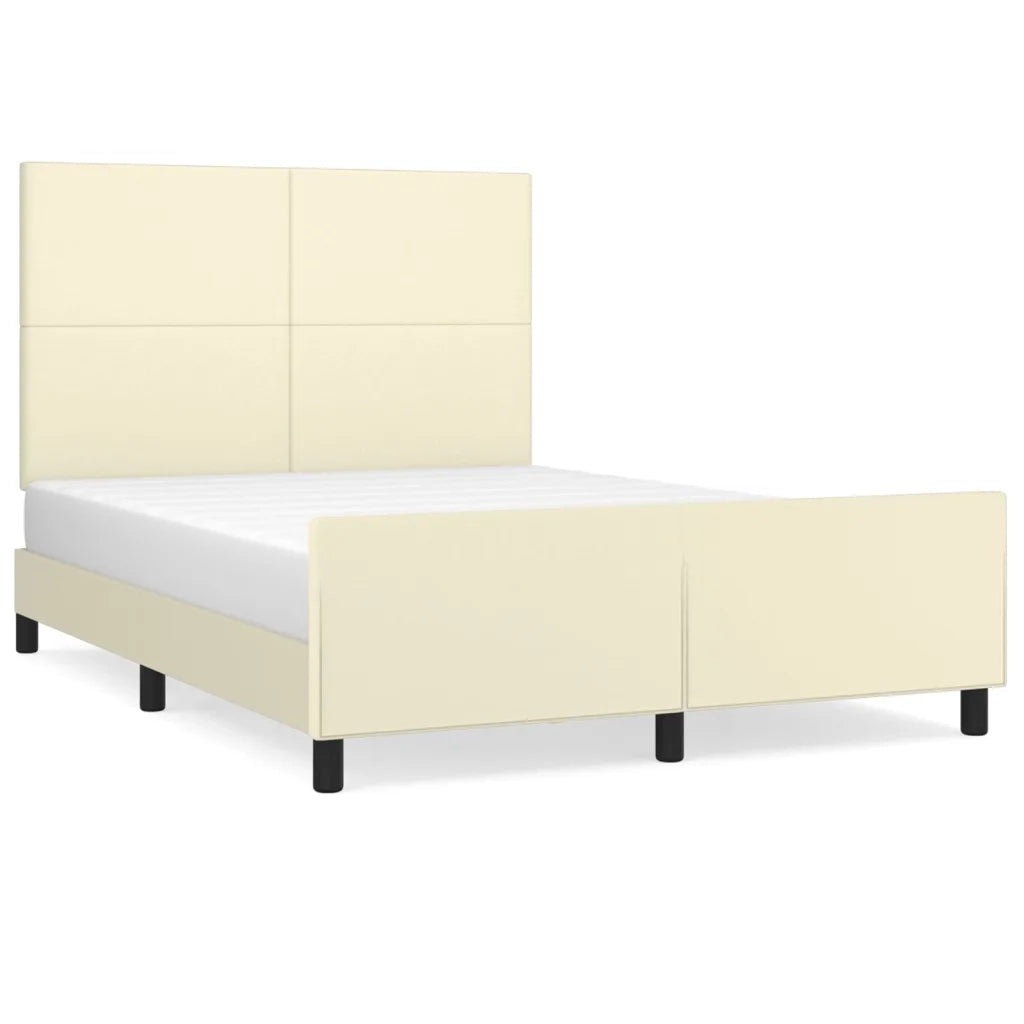 Giroletto con Testiera Crema 140x200 cm in Similpelle 3125453