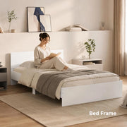 Bed Frame With Headboard, White, 120x190 Cm