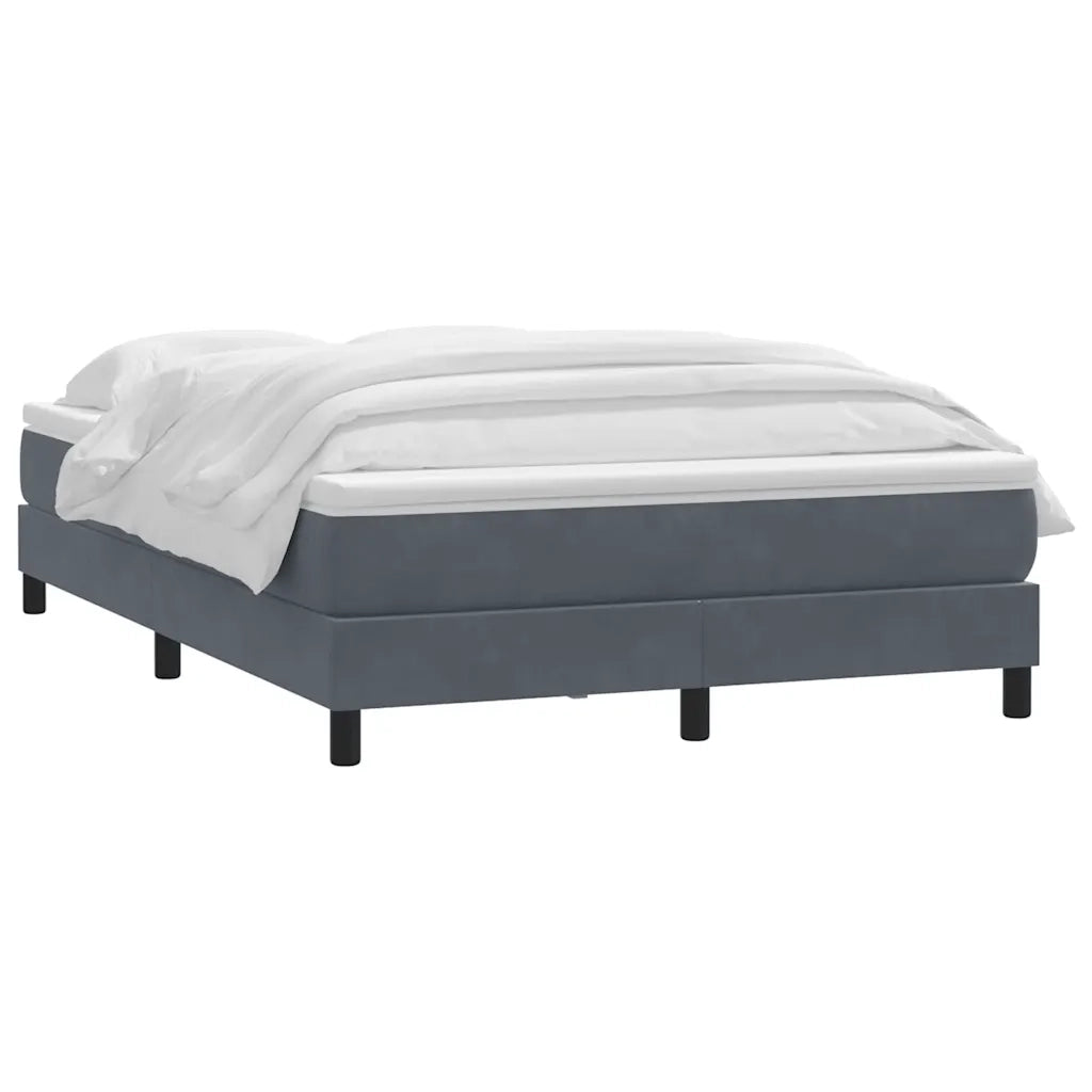 Giroletto a Molle con Materasso Grigio Scuro 160x210 cm Velluto 3315928