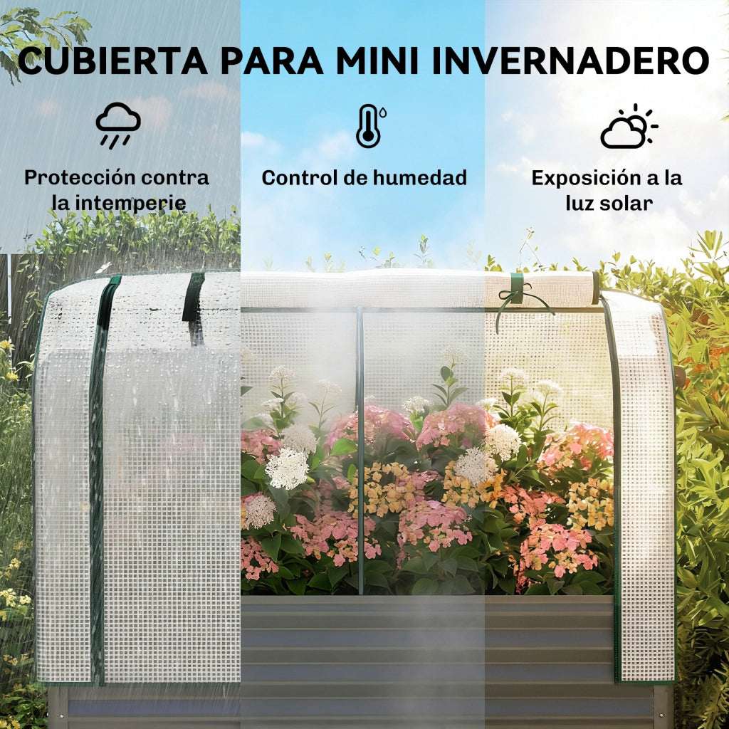 Letto rialzato da giardino con serra e ripiano inferiore ¨C zephmum ¨C grigio scuro 120x55x140 cm