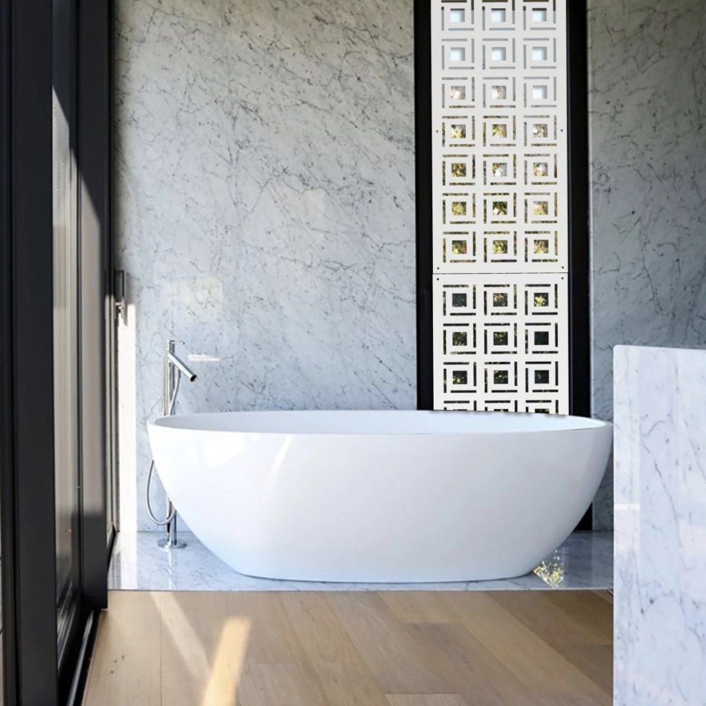 4SIDES - Pannello in PVC traforato - Parasole Colore: bianco, Misura: 47x94 cm