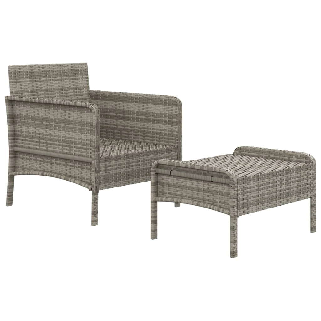 Set di mobili da giardino mobili da esterno set da 2 pezzi con cuscini in vimini di resina grigia 02_0015894