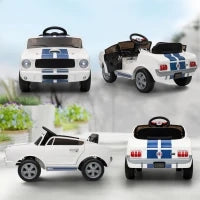 Auto elettrica 12V con licenza Ford Shelby GT 350 veicolo elettrico telecomando telecomando 2,4G 3-6 anni bianco