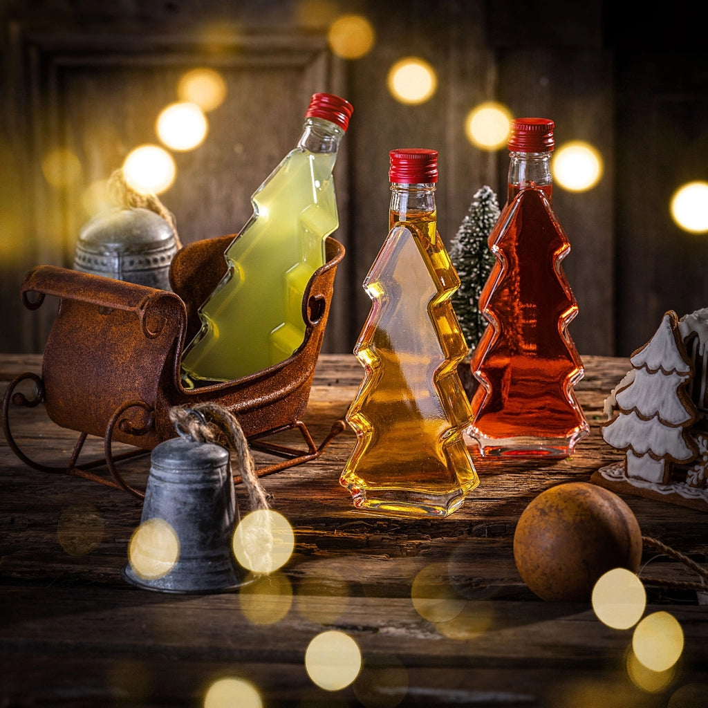 KADAX Butelka choinka 200ml pakiet 5szt z zakętką