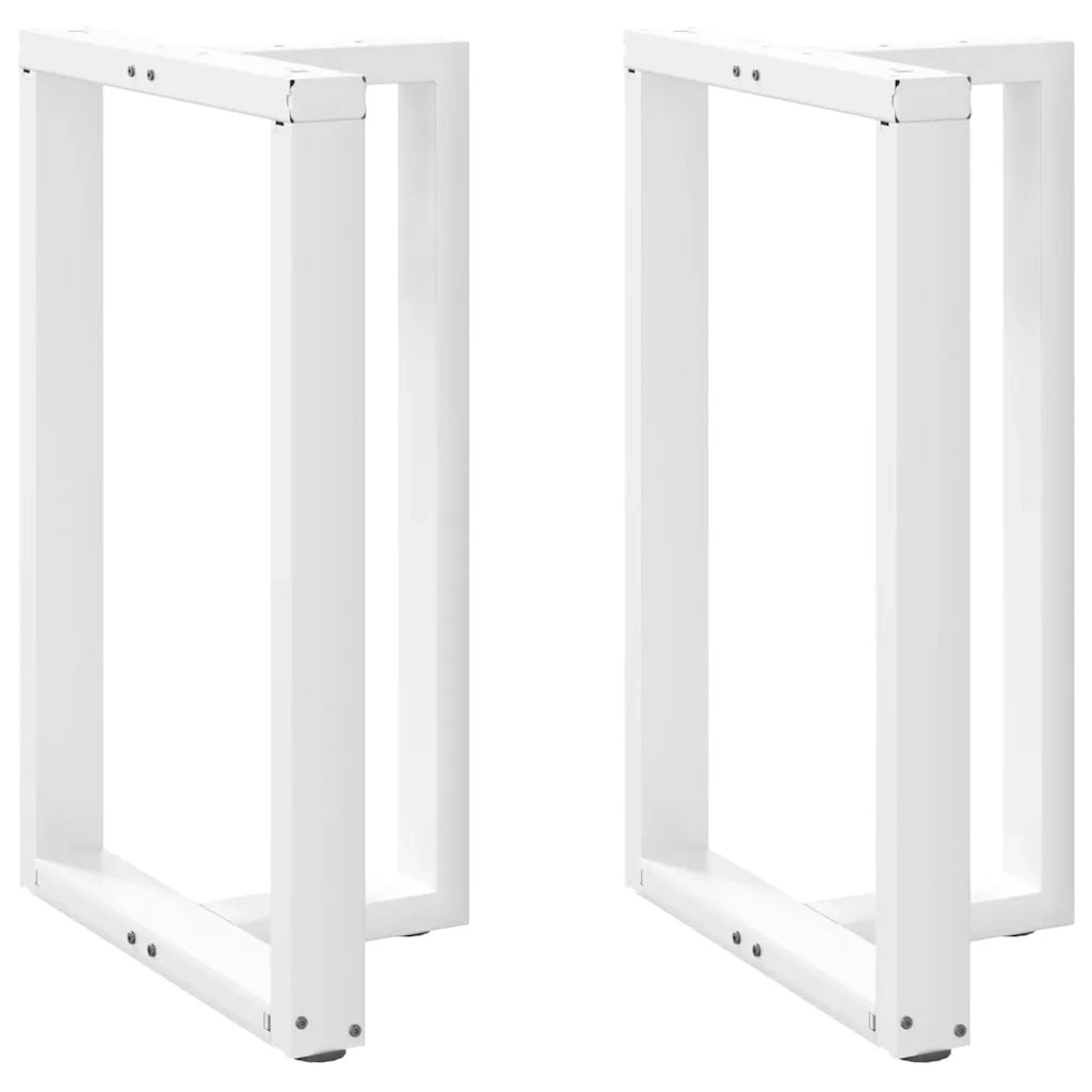 Gambe per tavolo da bar a forma di T 2 pz | Piede del tavolo bianche 60x35x(90-91) cm in acciaio
