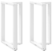 Gambe per tavolo da bar a forma di T 2 pz | Piede del tavolo bianche 60x35x(90-91) cm in acciaio