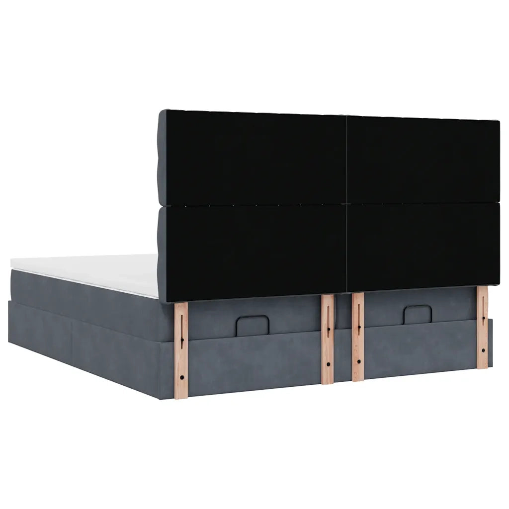 Struttura Letto Pouf con Materassi 160x200 cm in Velluto 3314634