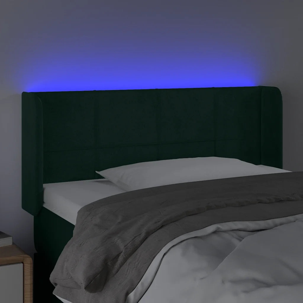 Testiera a LED Verde Scuro 103x16x78/88 cm in Velluto 3123281