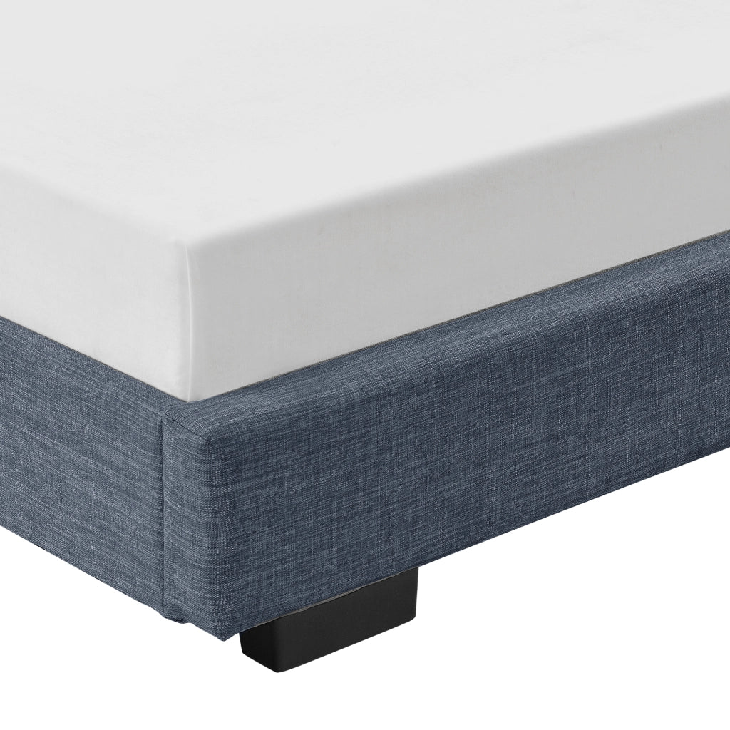 Letto Francese Hamar 140 x 200 cm Rivestimento in Tessuto Grigio scuro Corium