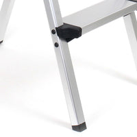 Scaletta pieghevole in alluminio, max 150kg, scala a pioli con 2x3 gradini, antiscivolo, 73 cm