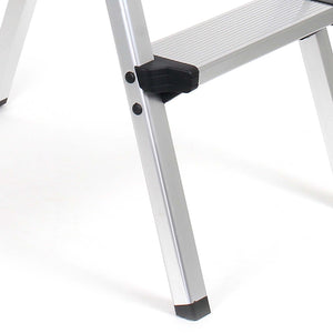 Scaletta pieghevole in alluminio, max 150kg, scala a pioli con 2x3 gradini, antiscivolo, 73 cm