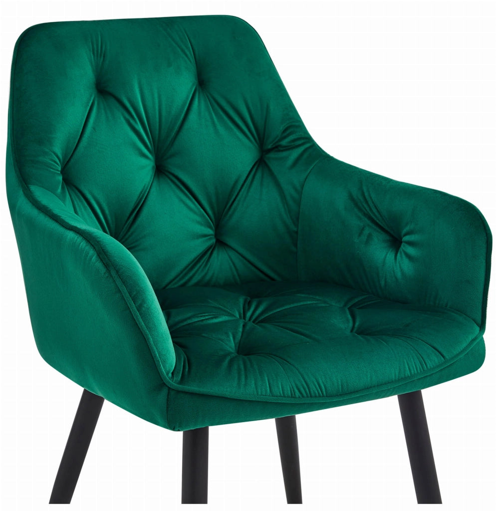 Sedia VALORA LUKK - Elegante velluto verde scuro per soggiorno x 2