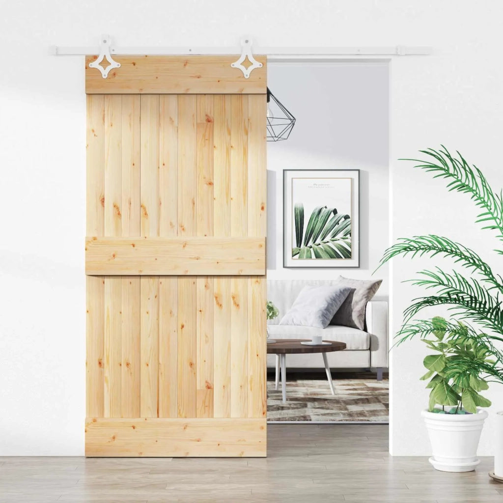 Porta scorrevole Naturale e Bianco 95 x 210 cm 3445105