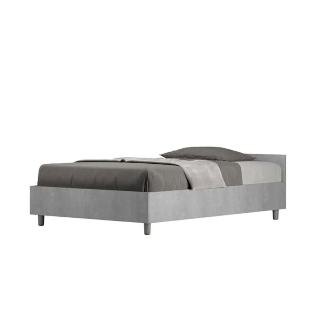 Letto una piazza e mezza contenitore 120x200 cemento Nuamo